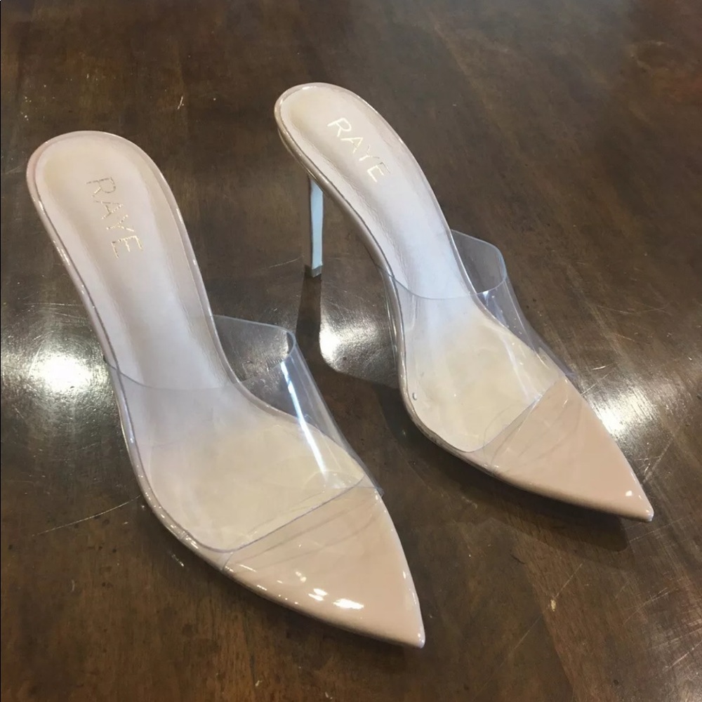 RAYE xREVOLVE Oliver heel in Nude/PVC SZ 9